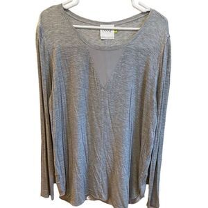 Lysse Top Womens M Long Sleeve Mixed Media Valencia Gray